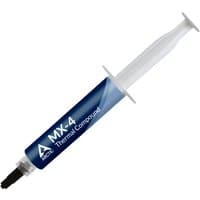 Blue and white syringe-style tube of Arctic MX-4 thermal paste with black cap.