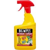 Yellow Big Wipes Power Hand Cleaner Spray with red trigger nozzle and bold black and red label.