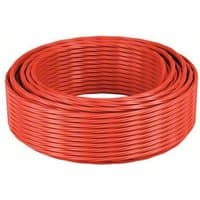 Red Bosch cutting line spool, 24m length, 2.4mm thickness, coiled neatly for gardening tools.