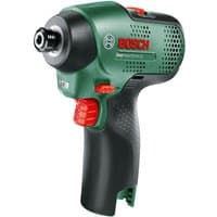 Green Bosch cordless impact driver with black grip, red trigger, and compact design.