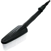 Black Bosch high pressure washer brush with long handle and dense white bristles.