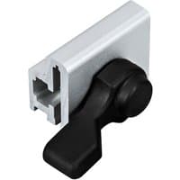 Bosch FSN RS Kickback Stop, silver metal bracket with black adjustable knob, designed for guide rail systems.