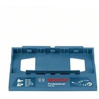 Blue Bosch FSN SA jigsaw guiderail adaptor with logo, rectangular shape, and cut-out sections.