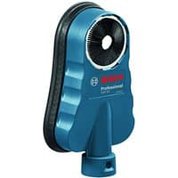 Blue Bosch GDE 68 Professional Dust Extraction Accessory with black bristle ring and ergonomic design.