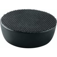 Black Bosch pad holder with hook-and-loop surface, circular shape, compatible with Bosch UniversalBrush.