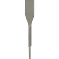 Bosch PRO SDS Plus angled chisel, silver with a flat, wide blade and self-sharpening design for tile work.