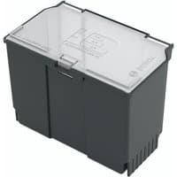 Gray Bosch accessory box size M with clear lid, latch closure, and Bosch logo on top.