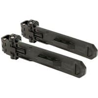 Black DeWalt Tough System spare brackets, rectangular with mounting features, designed for secure tool storage.