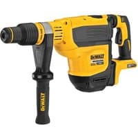 Yellow and black DeWalt SDS-Max rotary hammer with ergonomic handle and robust design, bare unit without battery.