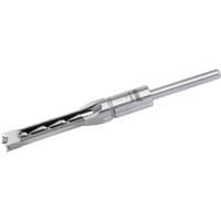 Draper 1/2" mortice chisel and 13/16" bit, silver metal with spiral design and cylindrical shank.