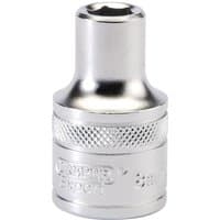 Silver Draper 36mm socket with knurled grip and 1/2" square drive, featuring a 6-point metric design.