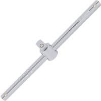 Silver Draper 1/2'' square drive sliding T bar with adjustable central sliding mechanism and smooth finish.