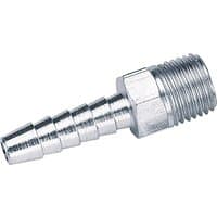 Silver Draper male screw tailpiece with tapered end and threaded section, 1/4" BSP taper, 1/4" bore, set of five.