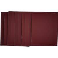 Draper 1/4 sanding sheets, maroon color, 115x150mm, 240 grit, pack of 10, stacked and fanned out.