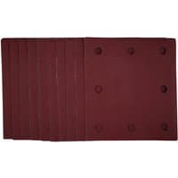 Pack of 10 maroon Draper sanding sheets, 115x105mm, 240 grit, with hook and loop backing, arranged in a stack.