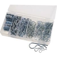 Draper 150 piece silver R clip assortment in a clear plastic organizer with multiple compartments.