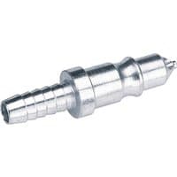 Silver Draper 3/8" air line coupling with ribbed tailpiece and smooth integral adaptor.