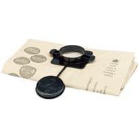 Beige Draper 5 dust bags for 38015 with black plastic attachment and circular cap.