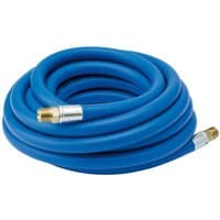 Blue Draper air line hose, 5M length, 1/4" BSP, 8MM bore, with brass connectors at both ends.
