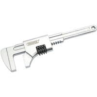 Silver Draper adjustable auto wrench with 60mm capacity and black adjustment wheel.