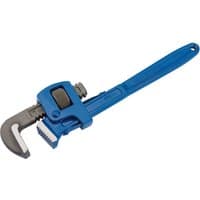 Blue Draper adjustable pipe wrench, 300mm, with serrated jaws and a sliding adjustment mechanism.