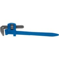 Blue Draper adjustable pipe wrench, 450mm, with serrated jaws and a long handle for grip.