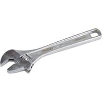Silver Draper adjustable wrench, 150mm, with a smooth jaw and ergonomic handle.