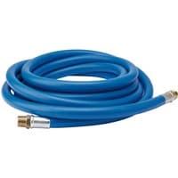 Blue Draper air line hose, 5m long, 1/2" bore, with brass 1/2" BSP fittings on each end.