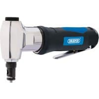 Black and silver Draper Air Nibbler with blue logo, ergonomic grip, and metal cutting head.