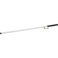 Silver Draper alloy broom or mop handle, 1250mm, with black grip and threaded end.
