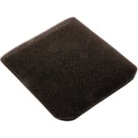 Black square foam filter with rounded edges, designed for Draper 53006, textured surface.