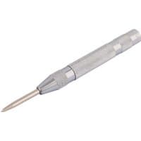 Silver Draper automatic centre punch with textured grip and pointed tip.