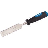 Draper Bevel Edge Wood Chisel, 32mm with a black and blue handle and polished steel blade.
