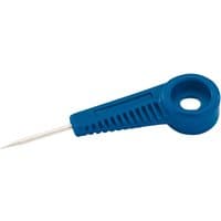 Blue Draper Carpenter's Awl with a ribbed handle and a sharp metal point.