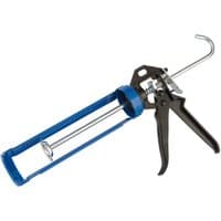 Blue and black Draper caulking gun, 310ml, with metal frame and ergonomic handle.