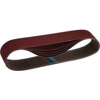 Draper cloth sanding belt, maroon, 50 x 686mm, 180 grit, pack of 5, looped design with smooth edges.