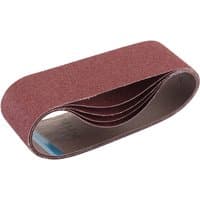 Draper cloth sanding belt, 75 x 533mm, maroon color, 80 grit, pack of 5, looped design.