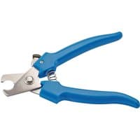 Blue-handled Draper cable cutters with silver blades, designed for cutting copper or aluminium cables, 160mm length.