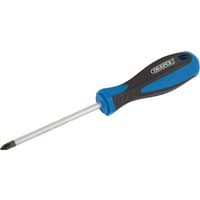 Draper Cross Slot Screwdriver No.2 x 100mm with blue and black ergonomic handle and silver shaft.