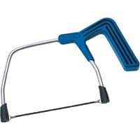 Draper deep frame tile/rod saw, 150mm, with blue ergonomic handle and silver metal frame.