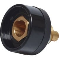 Black and brass Draper Dinse adaptor, converts 10-25 to 35-50, with a cylindrical shape and hexagonal brass core.