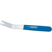 Silver Draper door trim panel removal tool with a blue handle and forked end, model number 176.