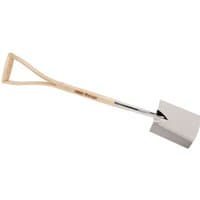 Draper Heritage Junior stainless steel digging spade with wooden handle and D-grip.