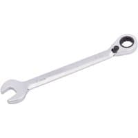 Silver Draper 13mm ratcheting spanner with open-end and reversible ratchet ring on opposite ends.