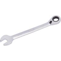 Silver Draper 16mm ratcheting spanner with open-end and reversible ratchet ring on the other end.