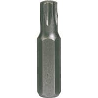 Steel Draper TX-STAR T40 impact screwdriver bit with a hexagonal base and star-shaped tip.