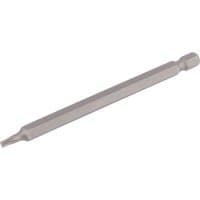 Draper TX-STAR Insert Bit, 1/4" hex, 100mm long, T15, silver metal, hexagonal shaft, single pack.