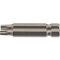 Draper TX-STAR Insert Bit, 1/4" hex, 50mm long, T25, silver, pack of 2, with grooved sides and star-shaped tip.