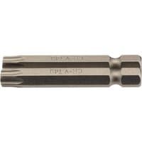 Draper TX-STAR Insert Bit, 1/4" hex, 50mm long, T40, silver, pack of 2, hexagonal shank, star-shaped tip.