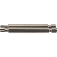 Draper TX-STAR Insert Bit, silver, 1/4" hex, 75mm long, T25 size, pack of 2, with a smooth metallic finish.